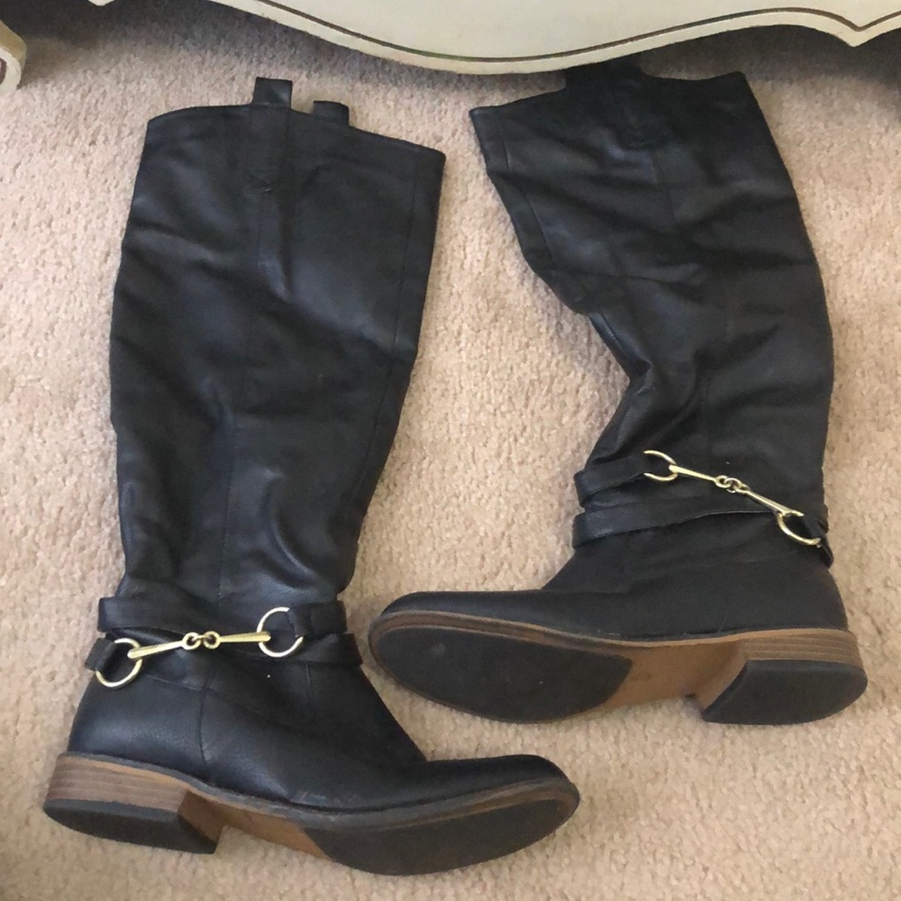 BAMBOO Parksville black knee high boots